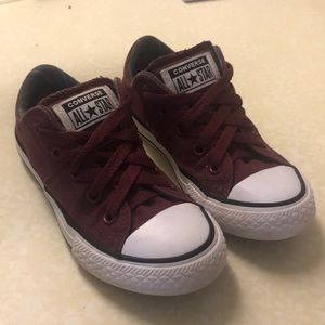 Kids size 12 burgundy converse